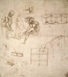 Studies of Figures and of Machinery (Leonardo da Vinci) - Muzeo.com