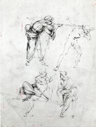 Study of a man blowing a trumpet in another's ear (Leonardo da Vinci) - Muzeo.com