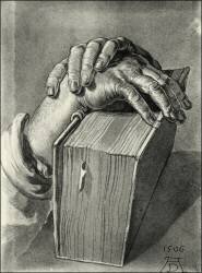Study of Hands with Book (Albrecht Dürer) - Muzeo.com