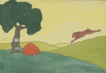 La Fontaine's Fables: The Hare and the Tortoise (Léopold Chauveau) - Muzeo.com