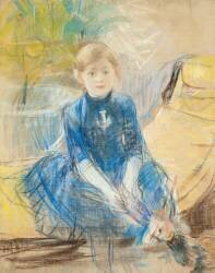 Little Girl with a Blue Jersey (Berthe Morisot) - Muzeo.com