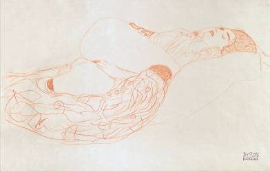 Reclining Semi-Nude (Gustav Klimt) - Muzeo.com