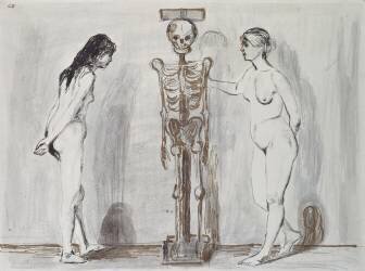 Les deux filles et le squelette (Edvard Munch) - Muzeo.com