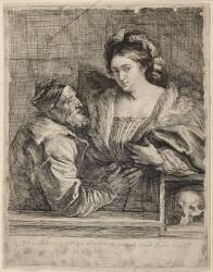 Le Titien et sa maîtresse; 1 er état (Antoine van Dyck) - Muzeo.com