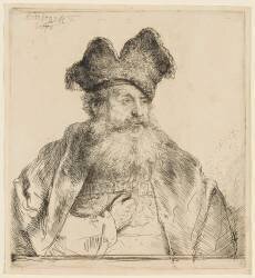 Vieillard à barbe carrée et au bonnet fendu (Rembrandt) - Muzeo.com