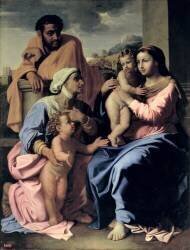 The Holy Family with St. Elizabeth and John the Baptist (Nicolas Poussin) - Muzeo.com