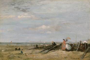 A Beach Scene at Trouville (Eugène Boudin) - Muzeo.com