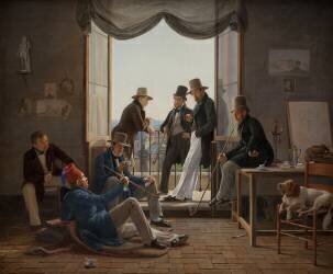 A Group of Danish Artists in Rome (Constantin Hansen) - Muzeo.com