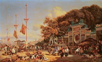 A Market in Macao (Auguste Borget) - Muzeo.com