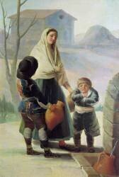 A Woman and two Children by a Fountain (Francisco de Goya) - Muzeo.com