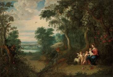 A wooded landscape with the Virgin and Child (Jan Brueghel the Younger) - Muzeo.com