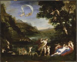 Adonis conduit près de Vénus ou l'Eau (Francesco Albani) - Muzeo.com