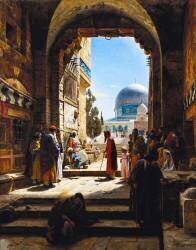 At the Entrance to the Temple Mount, Jerusalem (Gustav Bauernfeind) - Muzeo.com