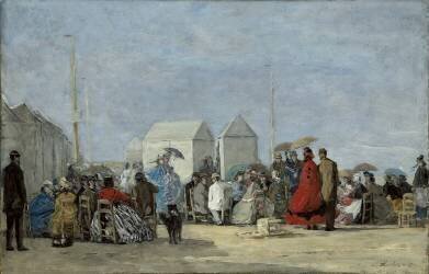 Beach Scene at Trouville (Eugène Boudin) - Muzeo.com