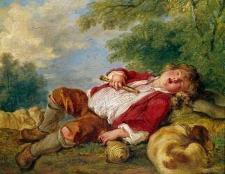 Berger endormi (François Boucher) - Muzeo.com