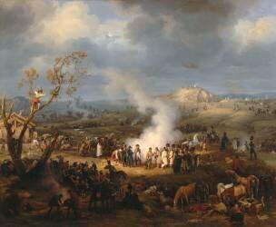 Bivouac de Napoléon Ier à la veille de la bataille d'Austerlitz (Louis François Lejeune) - Muzeo.com