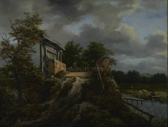 Bridge with a Sluice (Jacob Isaakszoon van Ruisdael) - Muzeo.com