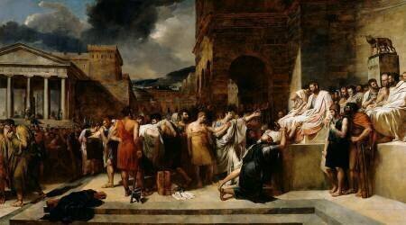Brutus condamnant ses fils à mort (Guillaume Guillon Lethière) - Muzeo.com