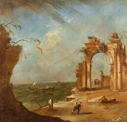 Capriccio with a Ruined Arch (Francesco Guardi) - Muzeo.com