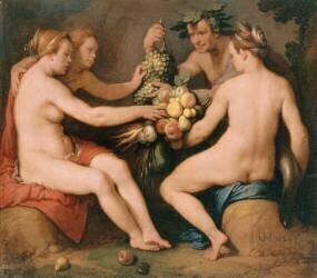 Cérès, Bacchus, Vénus et l'Amour (Sine Cerere et Baccho friget Venus) (Cornelis van Haarlem) - Muzeo.com