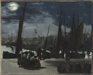 Clair de lune sur le port de Boulogne (Edouard Manet) - Muzeo.com