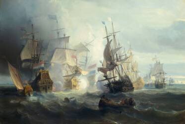 Combat naval à l'embouchure du Texel , 21 août 1673 (Théodore Gudin) - Muzeo.com