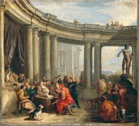 Concert donné dans l'intérieur d'une galerie circulaire d'ordre dorique. (Giovanni Paolo Pannini) - Muzeo.com