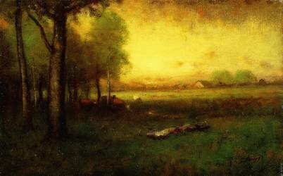 Cows Grazing at Sunset (George Inness) - Muzeo.com