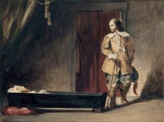Cromwell devant le cercueil de Charles Ier (Eugène Delacroix) - Muzeo.com