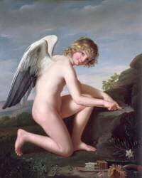 Cupid sharpening his arrows (Robert Lefèvre) - Muzeo.com