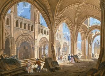 Demolition of the Church of Saint-Jean-en-Greve (Pierre-Antoine Demachy) - Muzeo.com