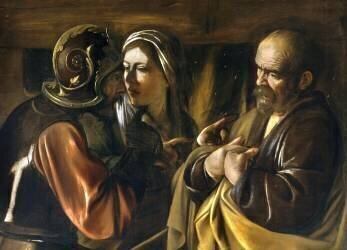 Denial of St Peter (Caravaggio) - Muzeo.com