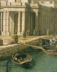 Entrance to the Grand Canal : Looking West (Canaletto) - Muzeo.com