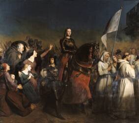 Entrée de Jeanne d'Arc à Orléans, le soir de la délivrance de la ville, le 8 mai 1429 (Henry Scheffer) - Muzeo.com