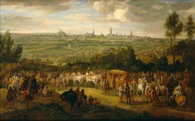 Entrée de Louis XIV et de Marie-Thérèse à Arras le 30 juillet 1667 (Adam Frans van der Meulen) - Muzeo.com