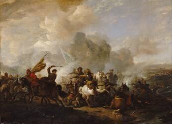 Escarmouche de Cavaliers entre Orientaux et Impériaux (Philips Wouwerman) - Muzeo.com