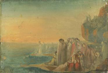 Esquisse pour les Troyennes pleurant la perte d'Anchise (Théodore Chasseriau) - Muzeo.com
