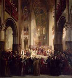Etats généraux de Paris réunis à Notre-Dame de Paris après la mort de Charles IV, 1er février 1328 (Jean Alaux) - Muzeo.com