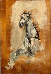 Etude de cheval pommelé, vu de face (Jean-Louis-Ernest Meissonier) - Muzeo.com
