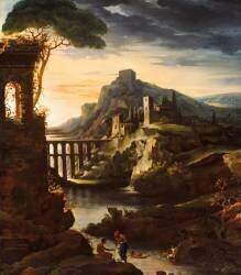 Evening: Landscape with an Aqueduct (Théodore Géricault) - Muzeo.com