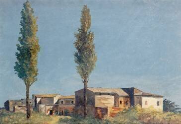 Fabriques à la villa Farnèse : les deux peupliers (Pierre Henri de Valenciennes) - Muzeo.com