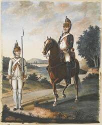 Fantassin du régiment d'infanterie colonel-général et dragon de Monsieur (anonymous) - Muzeo.com