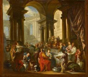 Festin donné sous un portique d'ordre ionique (Giovanni Paolo Pannini) - Muzeo.com
