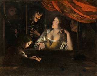Figures in an interior around a lantern (Pietro Paolini) - Muzeo.com
