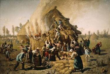 Fire in a Haystack (Jules Breton) - Muzeo.com