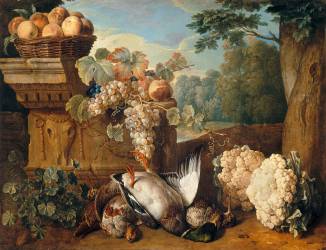 Gibier, fruits et choux-fleurs (Alexandre-François Desportes) - Muzeo.com