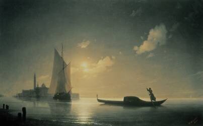 Gondolier at Sea by Night (Ivan Aivazovsky) - Muzeo.com