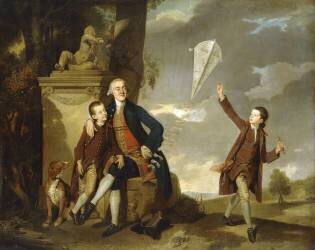 Group Portrait of George Fitzgerald with his Sons George (Johan Zoffany) - Muzeo.com