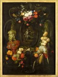 Guirlande de fleurs et de fruits : Vierge à l'Enfant (Joris van Son) - Muzeo.com