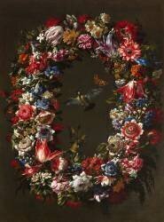 Guirlande de fleurs, oiseaux et papillons (Juan de Arellano) - Muzeo.com